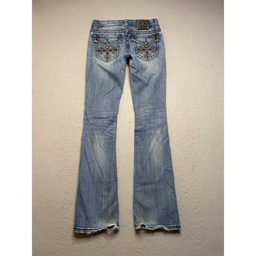 Miss Me Bootcut Jeans Womens 27 Blue MW5919B Mid Rise Embroidered Distressed Y2K